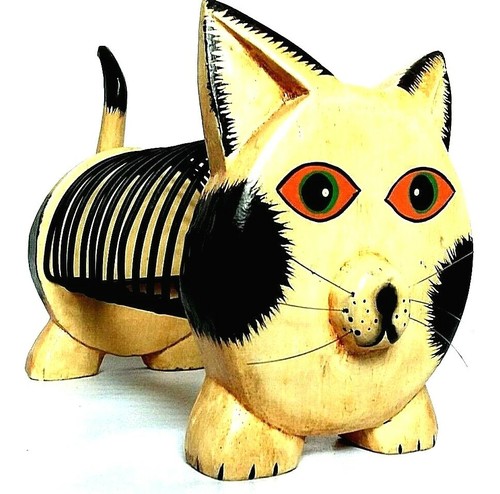 Gatto legno porta arte - cd,