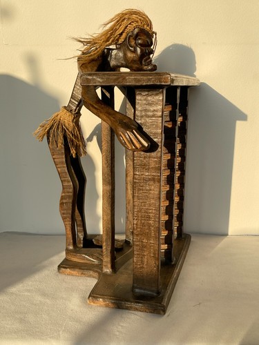 Scultura legno uomo - scultura, in
